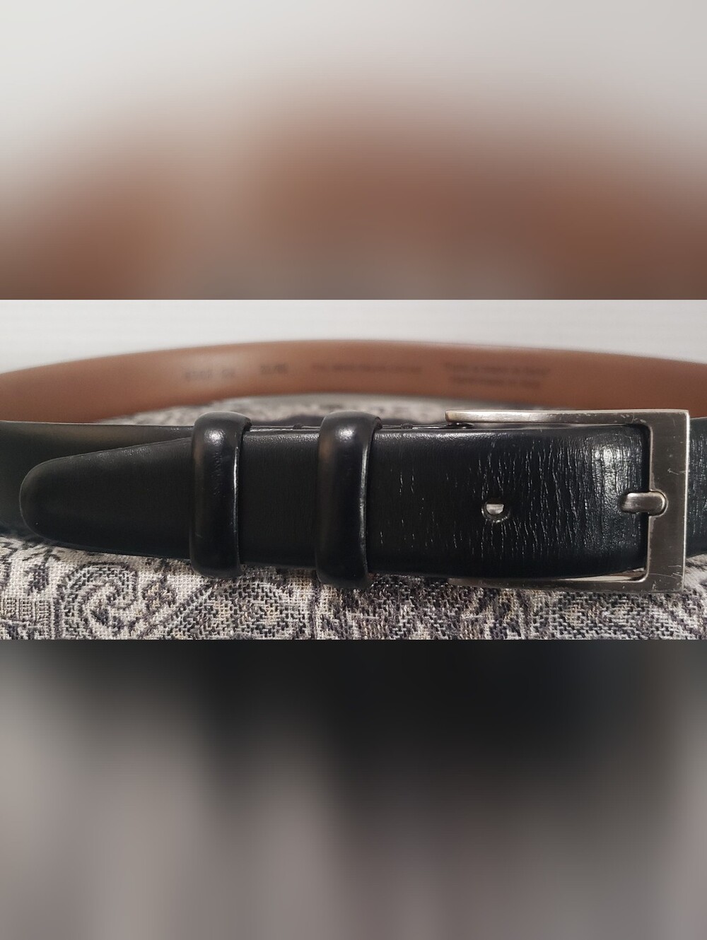 Men's Wearhouse Black Italian Leather Belt 32